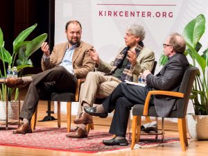 Mark Bauerlein discusses the future of American democracy at Kirk on Campus event.